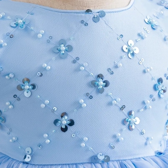 Blue Ruffled Layered Dress - Picture 2 of 5